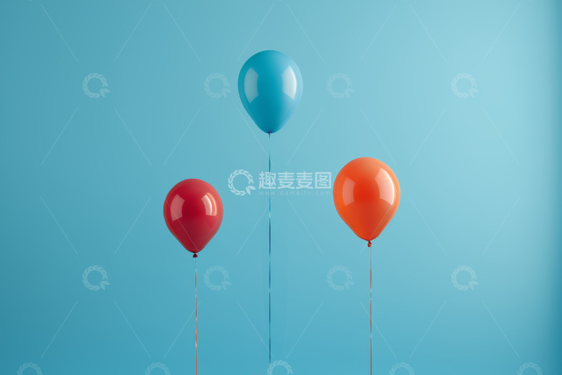 高清大图下载【趣麦麦图】三色气球背景素材