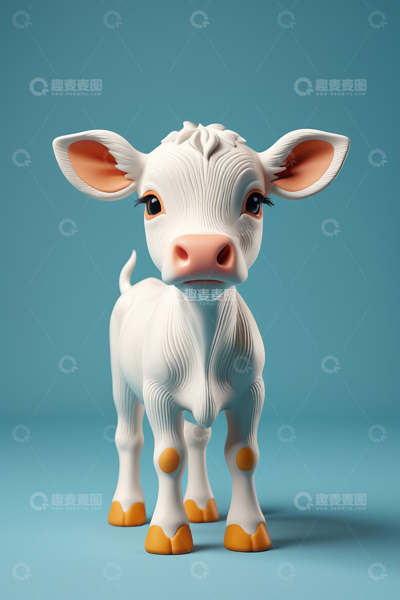 高清大图下载【趣麦麦图】可爱卡通小牛形象