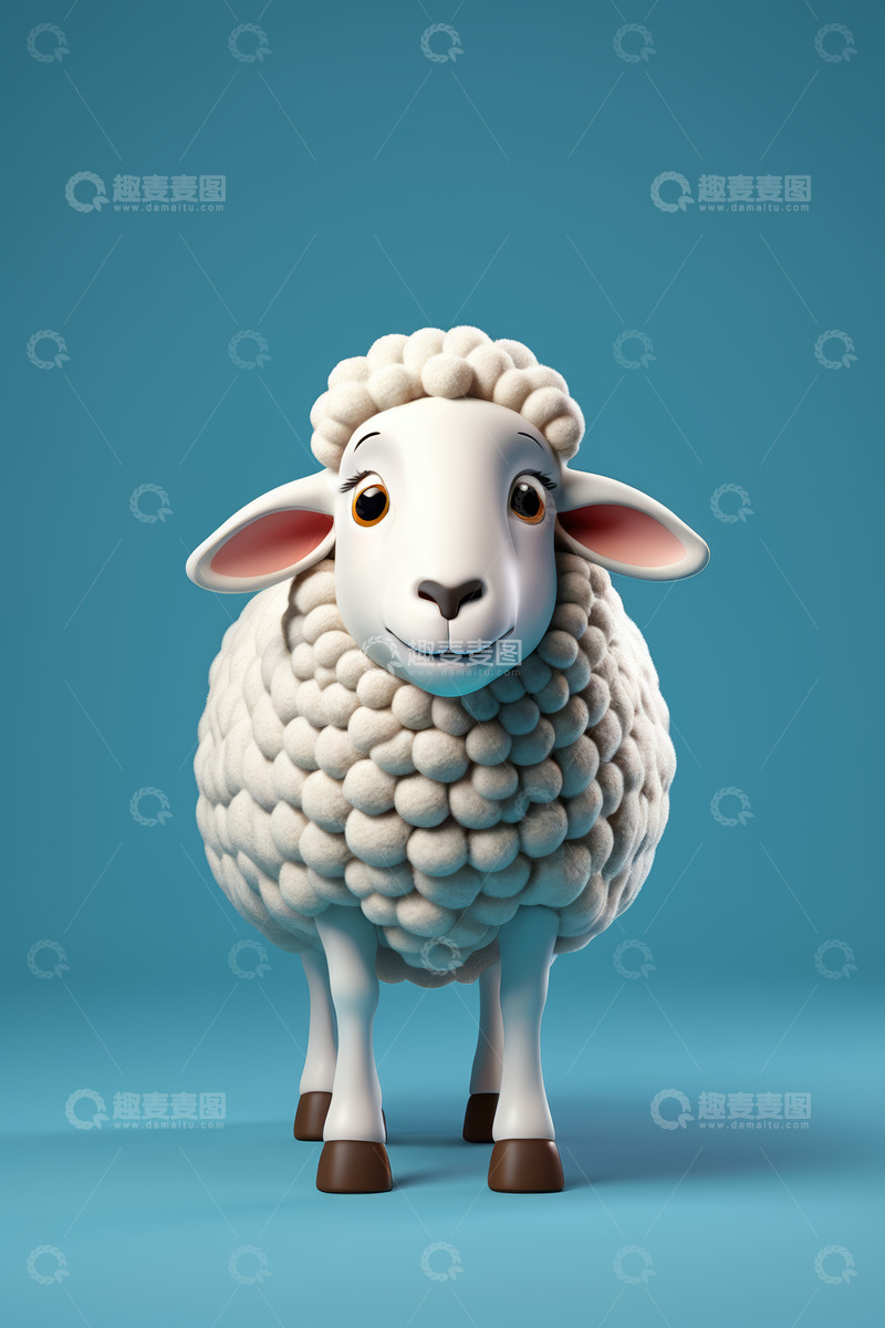 高清大图下载【趣麦麦图】卡通绵羊形象素材