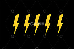 黑色背景黄色闪电符号
