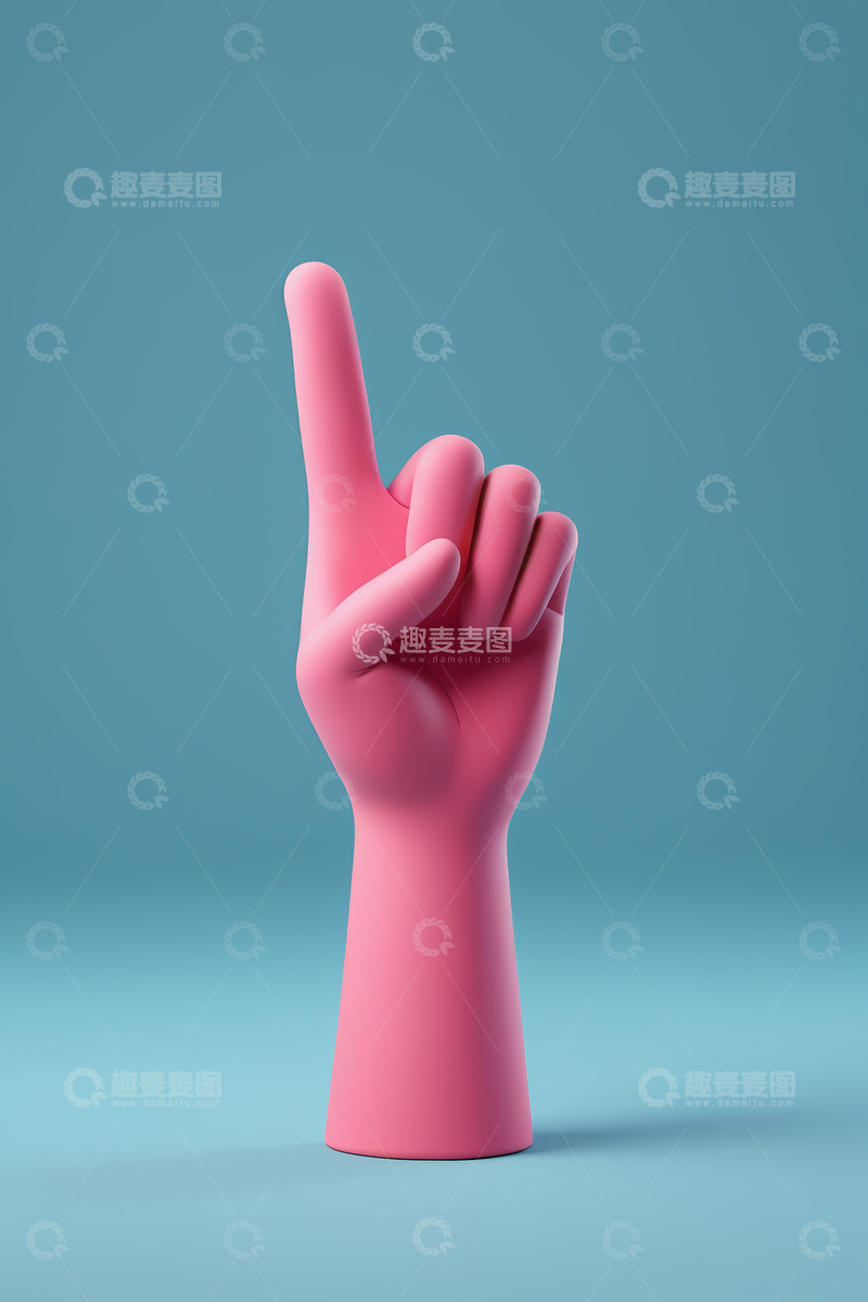 高清大图下载【趣麦麦图】粉色手势展示手部特写素材