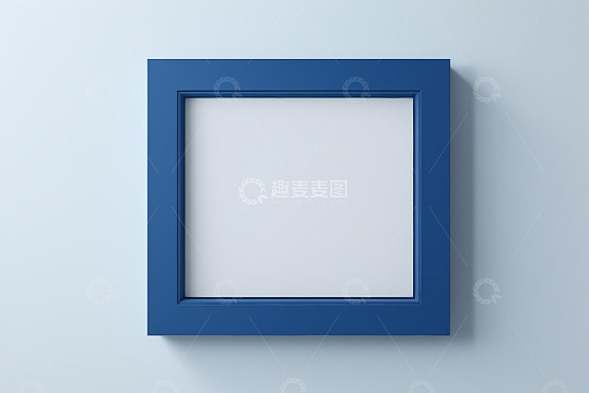 蓝色方形空白相框