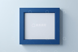 蓝色方形空白相框