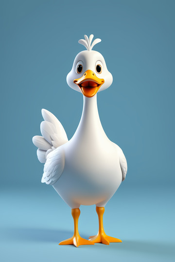 卡通形象白鸭子