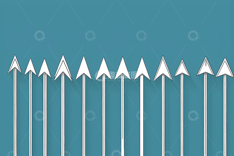 高清大图下载【趣麦麦图】蓝色背景白色箭头图案