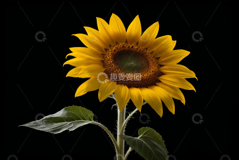 高清大图下载【趣麦麦图】单株向日葵特写