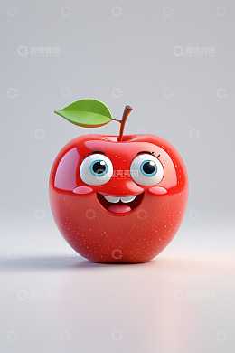 卡通形象红色苹果