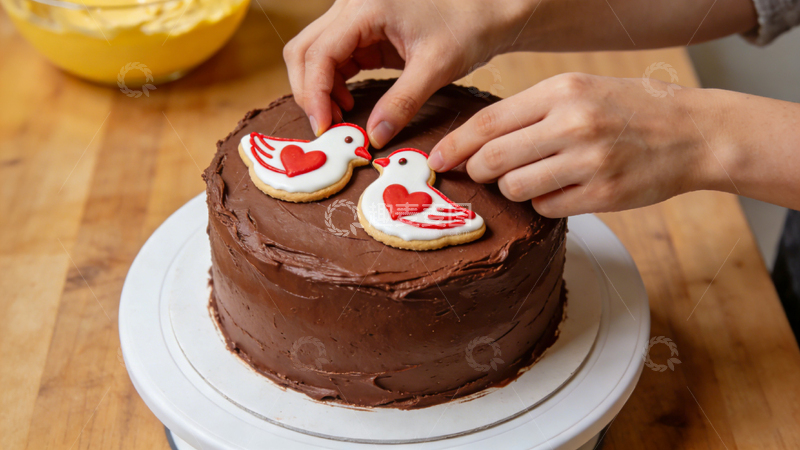 高清大图下载【趣麦麦图】温馨情人节蛋糕装饰创意烘焙甜点美食