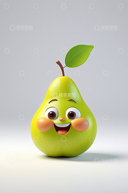 卡通笑脸梨形象素材