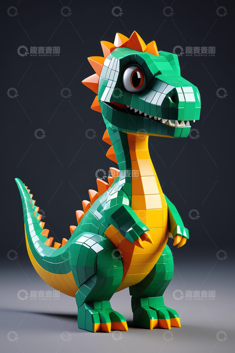 高清大图下载【趣麦麦图】三维卡通恐龙形象素材