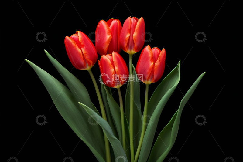 高清大图下载【趣麦麦图】红色郁金香特写