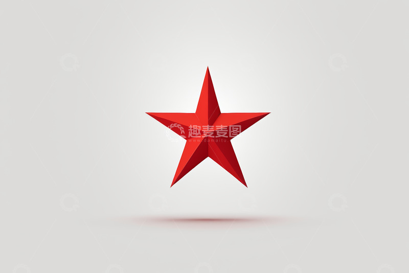 高清大图下载【趣麦麦图】红色立体五角星图形