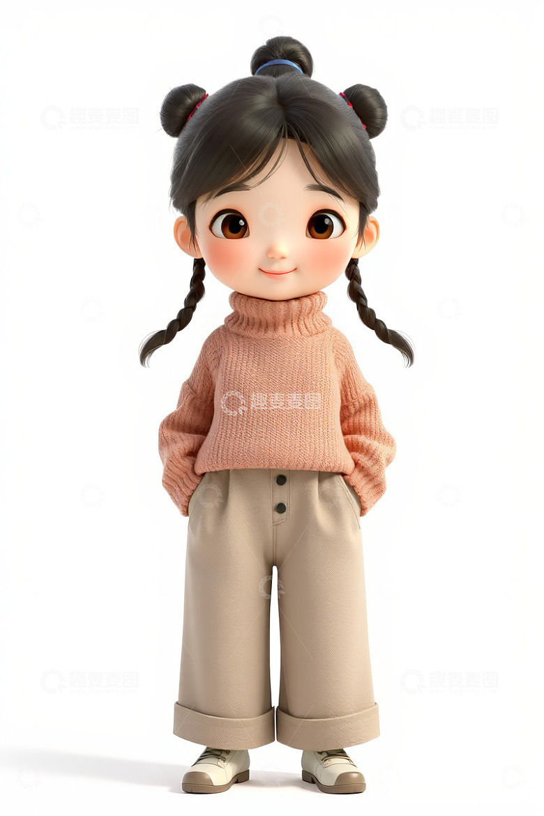 双马尾卡通小女孩形象