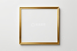 白色背景上的金色方形画框