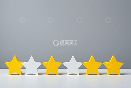 灰白黄三色星级排列素材