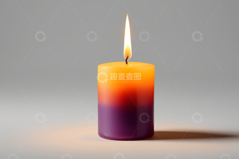 高清大图下载【趣麦麦图】彩色蜡烛火焰特写