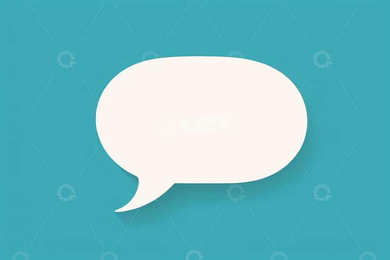 高清大图下载【趣麦麦图】蓝色背景白色聊天对话框