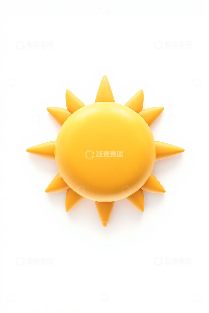 高清大图下载【趣麦麦图】黄色卡通太阳图案素材