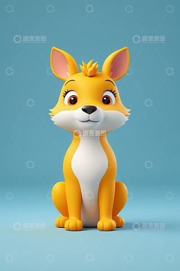 可爱3D动画狐狸形象