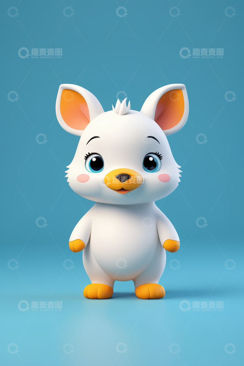 高清大图下载【趣麦麦图】可爱白色卡通动物形象