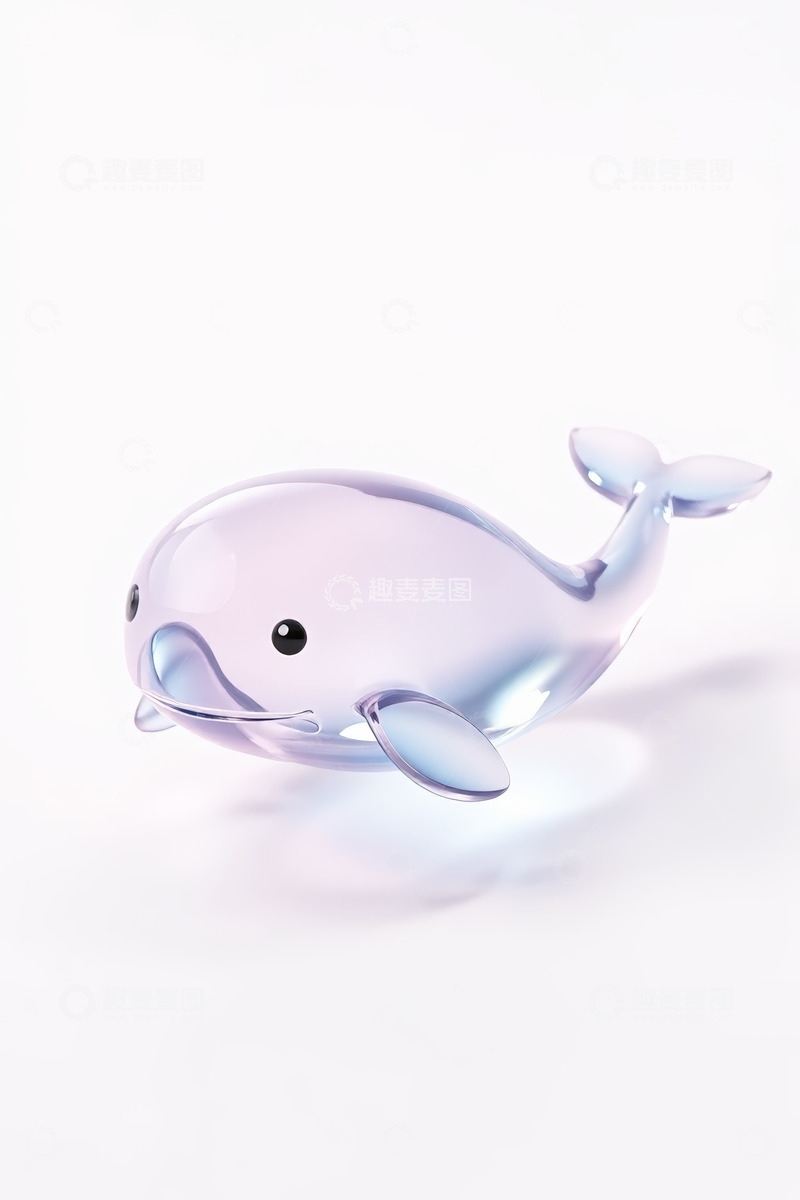 高清大图下载【趣麦麦图】透明卡通鲸鱼形象素材