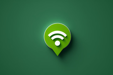 绿色背景上的WiFi符号图标