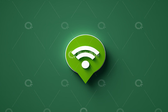 绿色背景上的WiFi符号图标