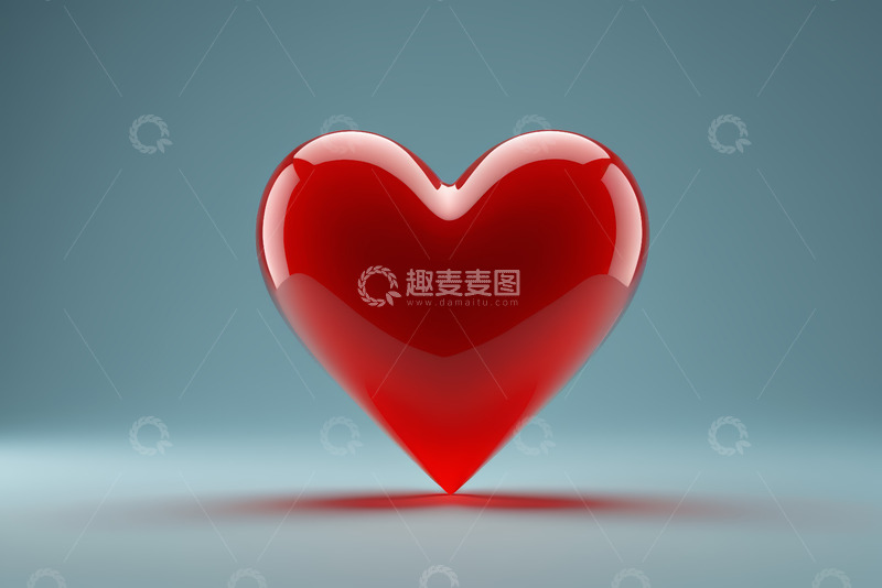 高清大图下载【趣麦麦图】红色心形立体图标