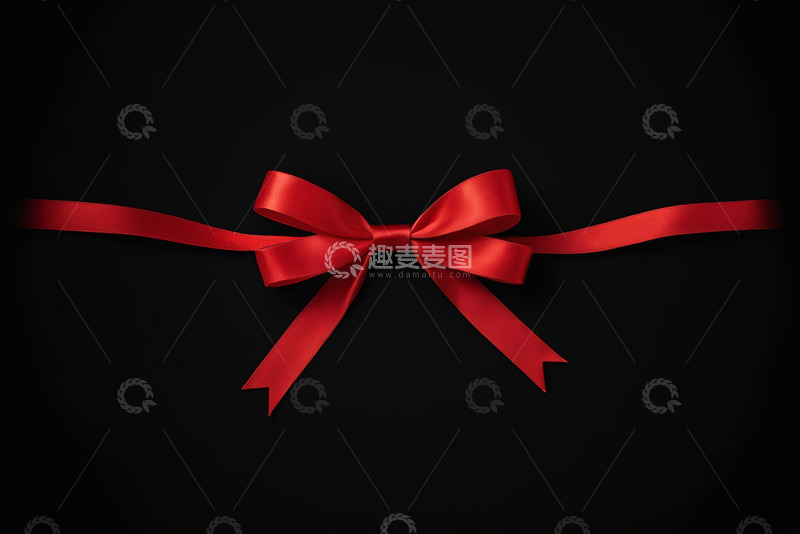 高清大图下载【趣麦麦图】黑色背景上的红色蝴蝶结