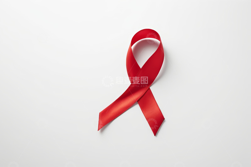 高清大图下载【趣麦麦图】红色艾滋病防治宣传丝带