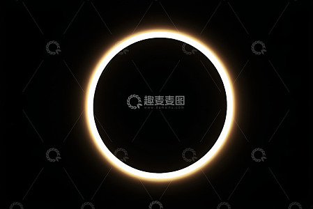 黑色背景发光圆环