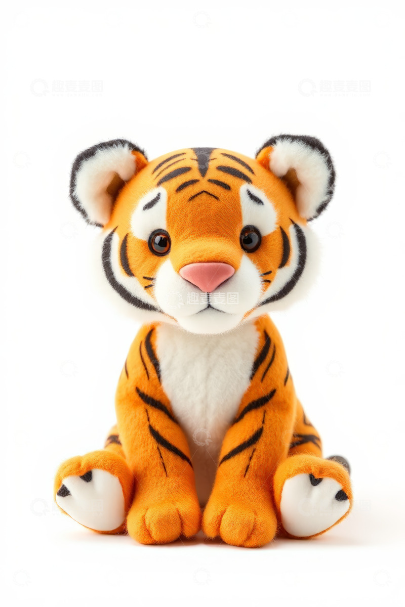 高清大图下载【趣麦麦图】可爱老虎毛绒玩具特写