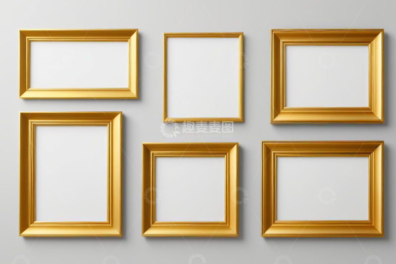 高清大图下载【趣麦麦图】金色相框装饰素材