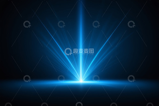 蓝色光线放射背景素材