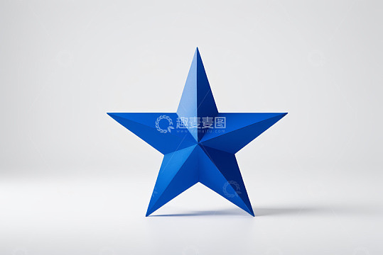 蓝色立体五角星图标