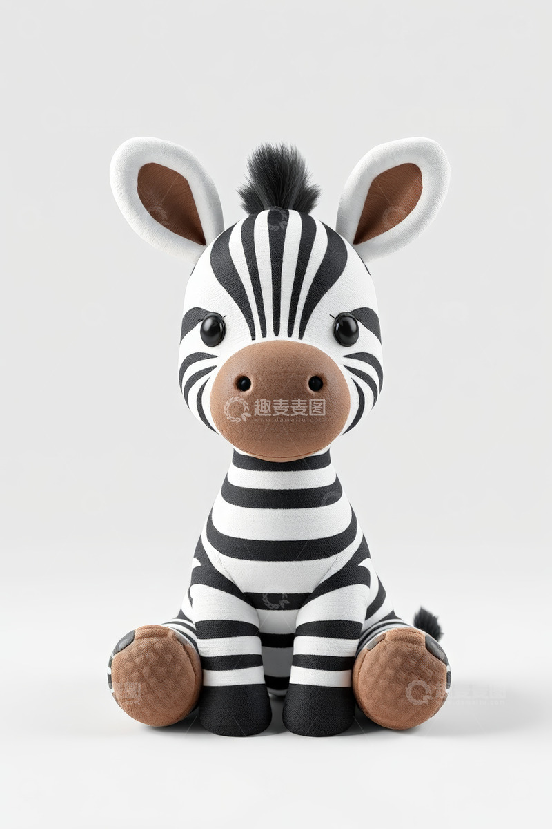 高清大图下载【趣麦麦图】可爱斑马毛绒玩具特写