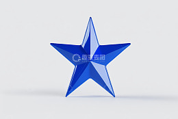 蓝色立体五角星图标