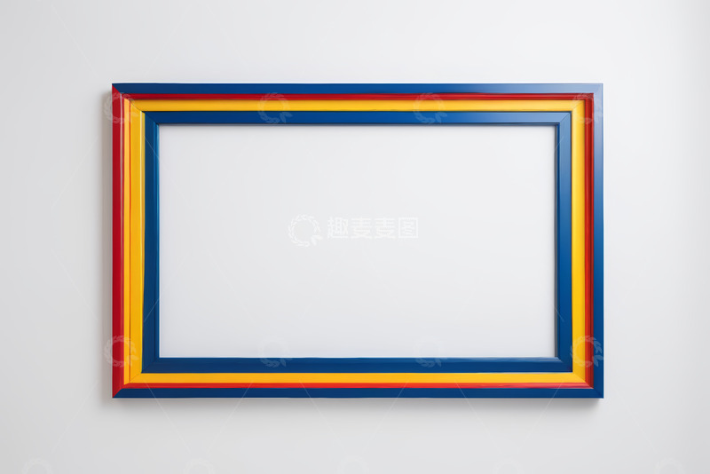 高清大图下载【趣麦麦图】彩色框架挂于白色背景