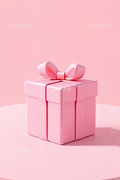 粉色礼品盒特写