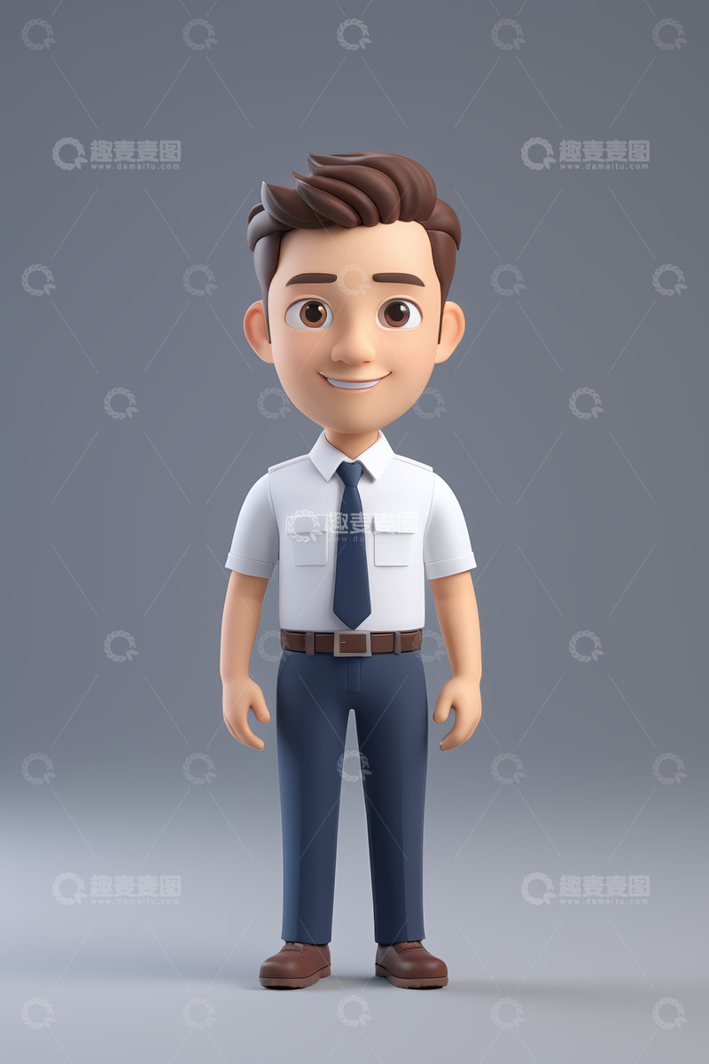 高清大图下载【趣麦麦图】卡通男性商务形象