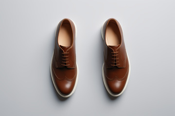 棕色皮鞋特写素材