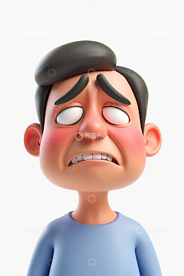 3D卡通人物面部表情特写