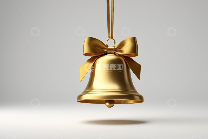 高清大图下载【趣麦麦图】金色铃铛装饰挂件