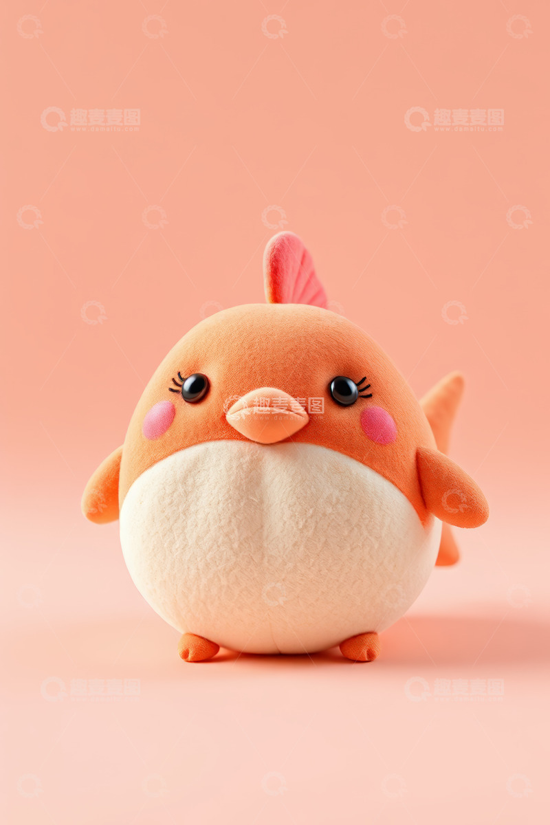 高清大图下载【趣麦麦图】橙色可爱动物毛绒玩具
