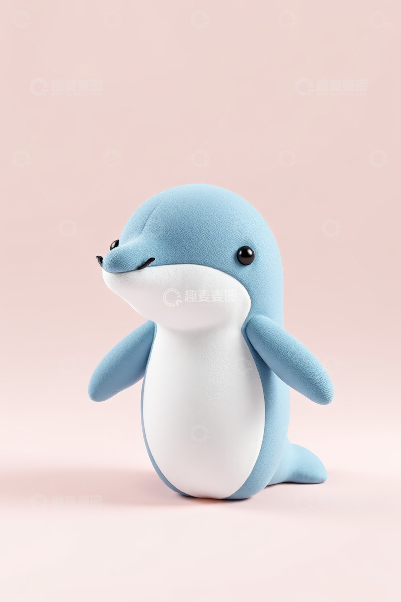 高清大图下载【趣麦麦图】蓝色海豚毛绒玩具