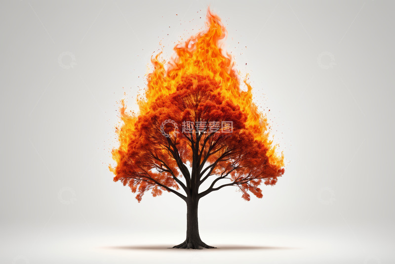高清大图下载【趣麦麦图】燃烧的树木火焰素材