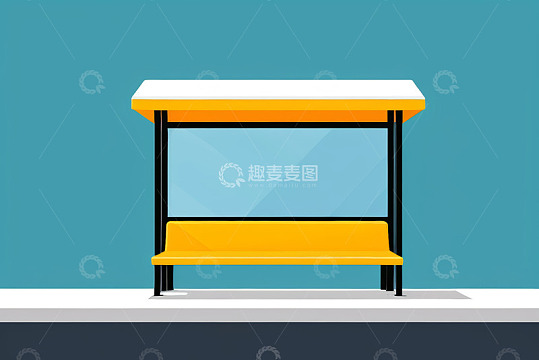 黄色公交候车亭插图
