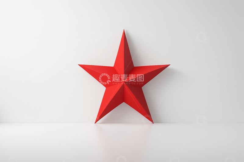 高清大图下载【趣麦麦图】红色立体五角星静物