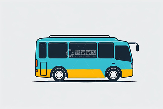 蓝色黄色相间公交动画素材