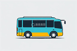 蓝色黄色相间公交动画素材